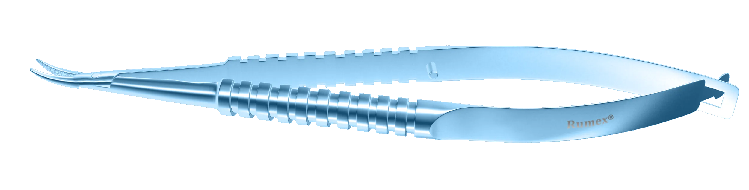 079R 8-091T Barraquer Needle Holder, 12.00 mm Strong Jaws, Curved, without Lock, Long Size, Length 125 mm, Titanium