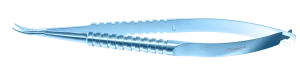 079R 8-091T Barraquer Needle Holder, 12.00 mm Strong Jaws, Curved, without Lock, Long Size, Length 125 mm, Titanium