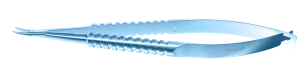 107R 8-041T Barraquer Needle Holder, 12.00 mm Fine Jaws, Curved, without Lock, Medium Size, Length 115 mm, Titanium