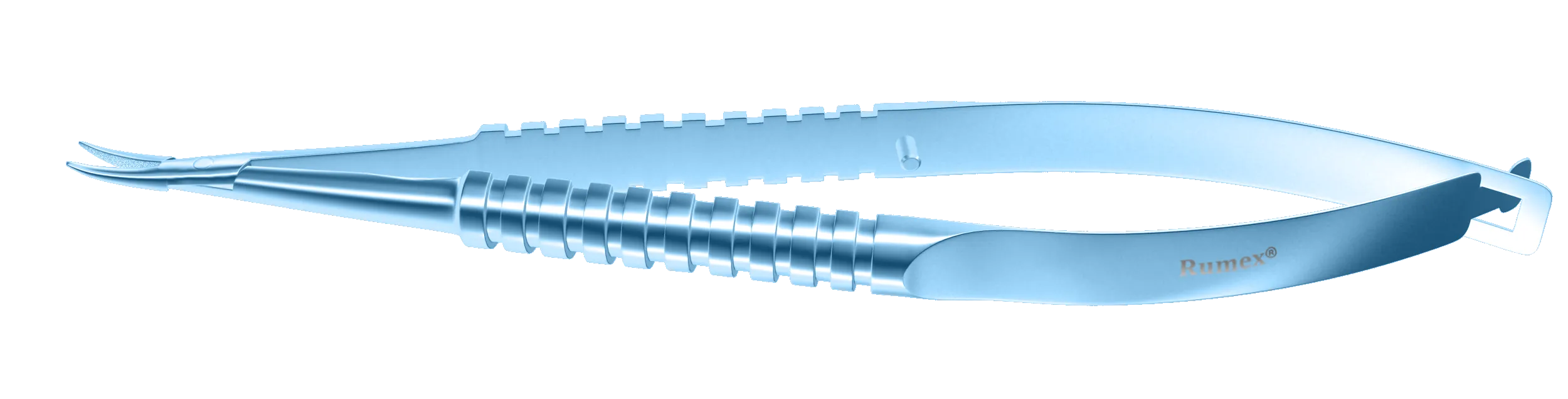 107R 8-041T Barraquer Needle Holder, 12.00 mm Fine Jaws, Curved, without Lock, Medium Size, Length 115 mm, Titanium