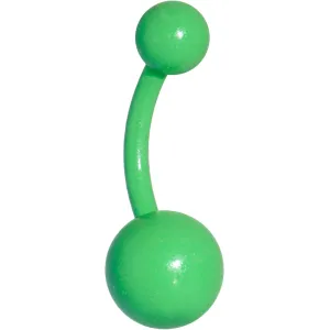 14 Gauge 3/8 Green Glow In The Dark Effect Belly Ring