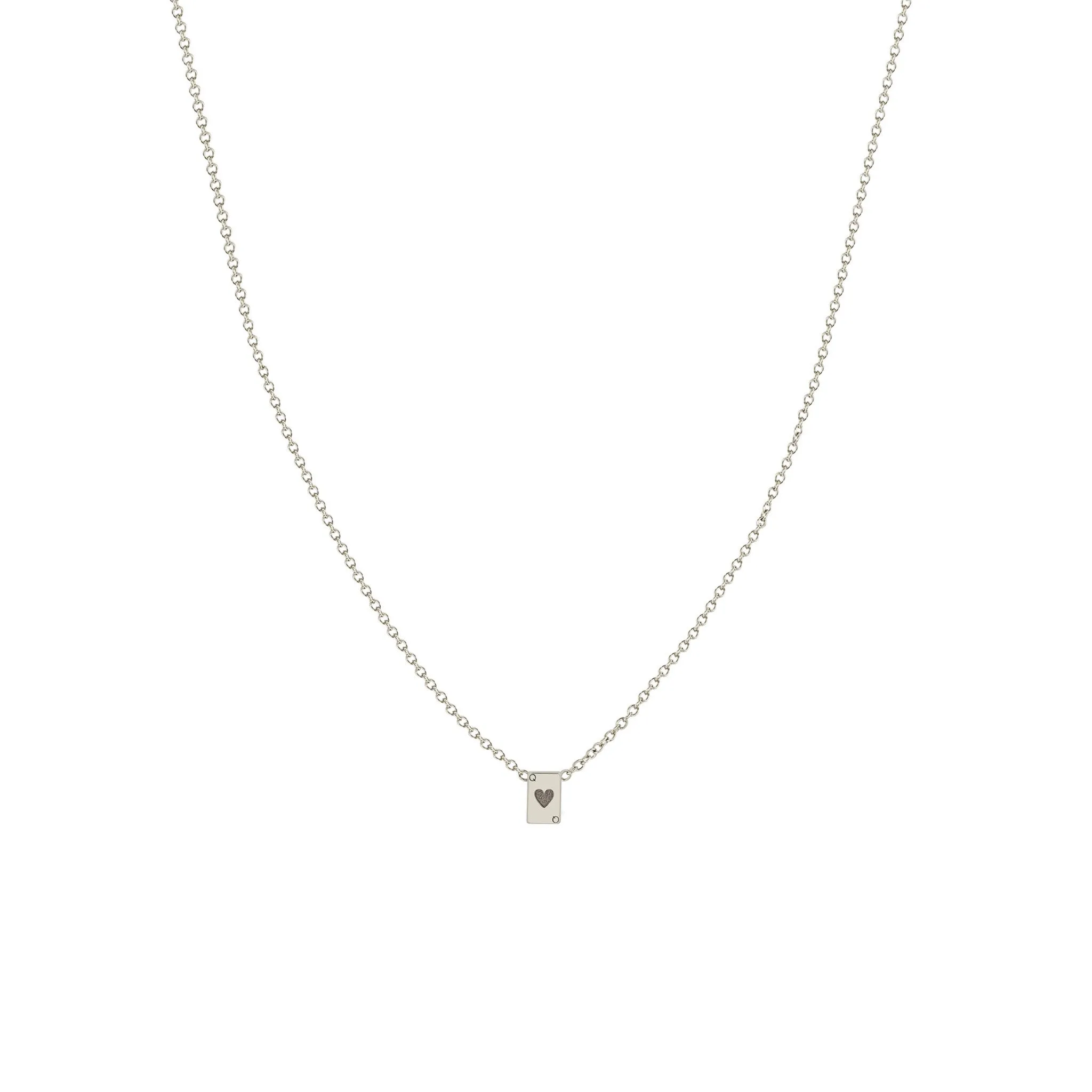 14k Itty Bitty Queen of Hearts Card Necklace