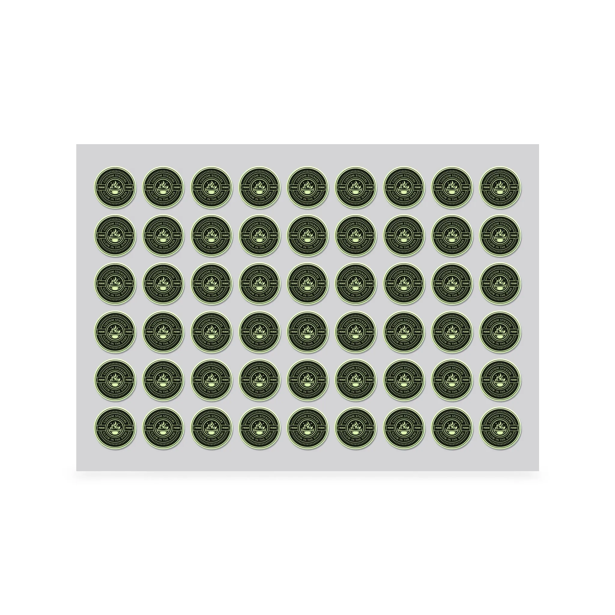 1.5" Custom Printed Glow in the Dark Stickers