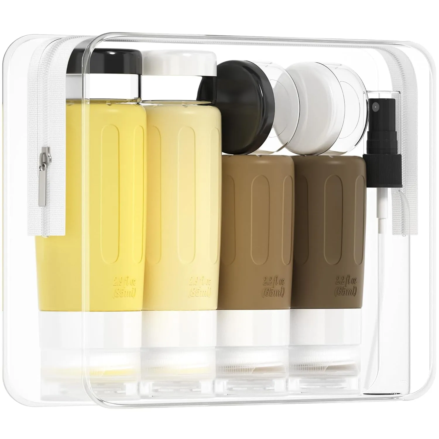 16 Pack Silicone Travel Bottles Set for Toiletries TSA Approved Travel Containers Leakproof Squeezable Refillable Accessories 2Oz 3Oz for Shampoo Conditioner Lotion Liquids (BPA Free)