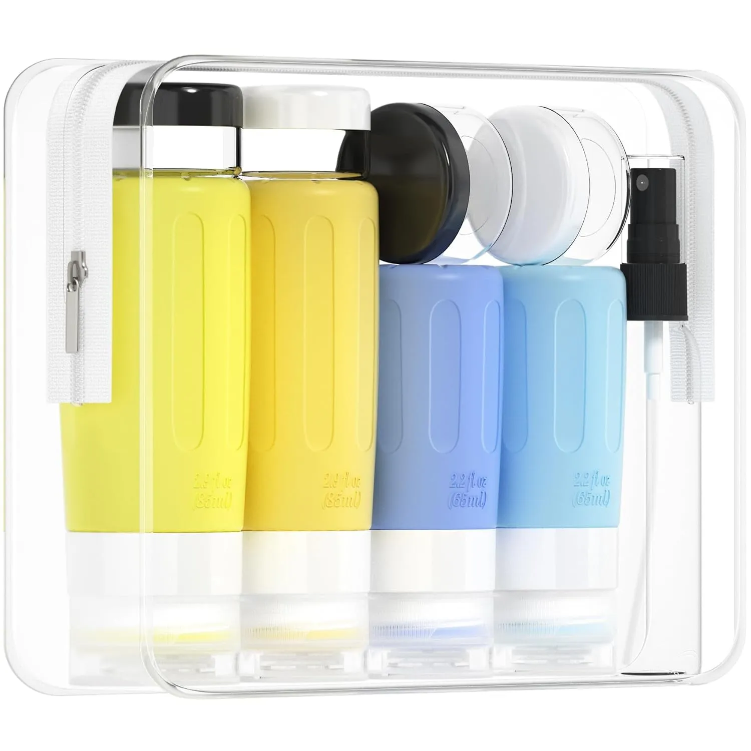 16 Pack Silicone Travel Bottles Set for Toiletries TSA Approved Travel Containers Leakproof Squeezable Refillable Accessories 2Oz 3Oz for Shampoo Conditioner Lotion Liquids (BPA Free)