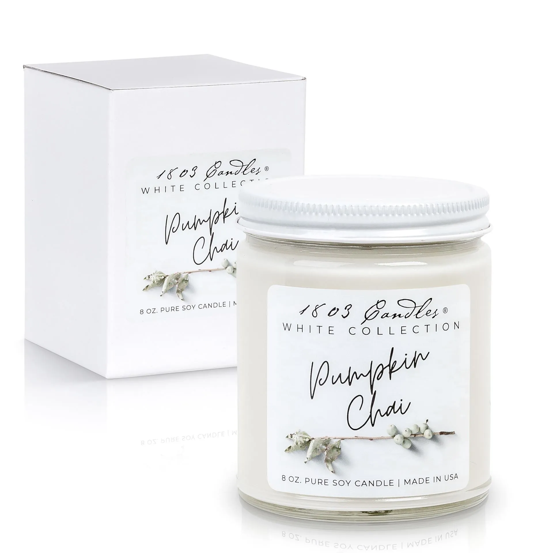 1803 Pumpkin Chai White Candle Collection