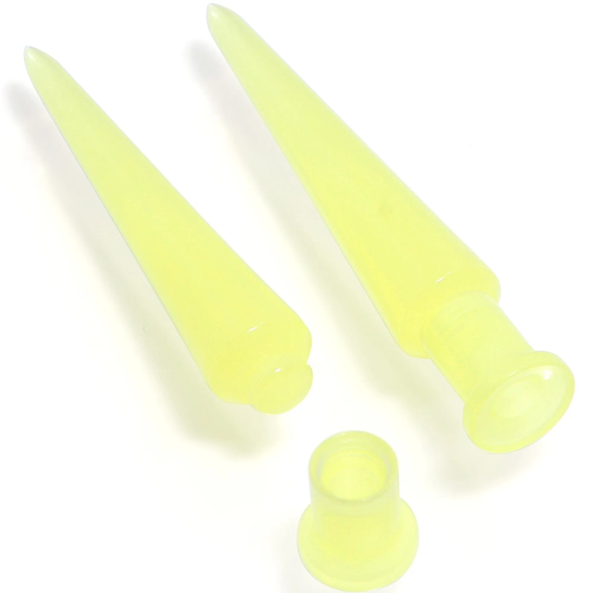2 in 1 Yellow Glow in Dark Interchangeable Screw Fit Plug and Taper Set
