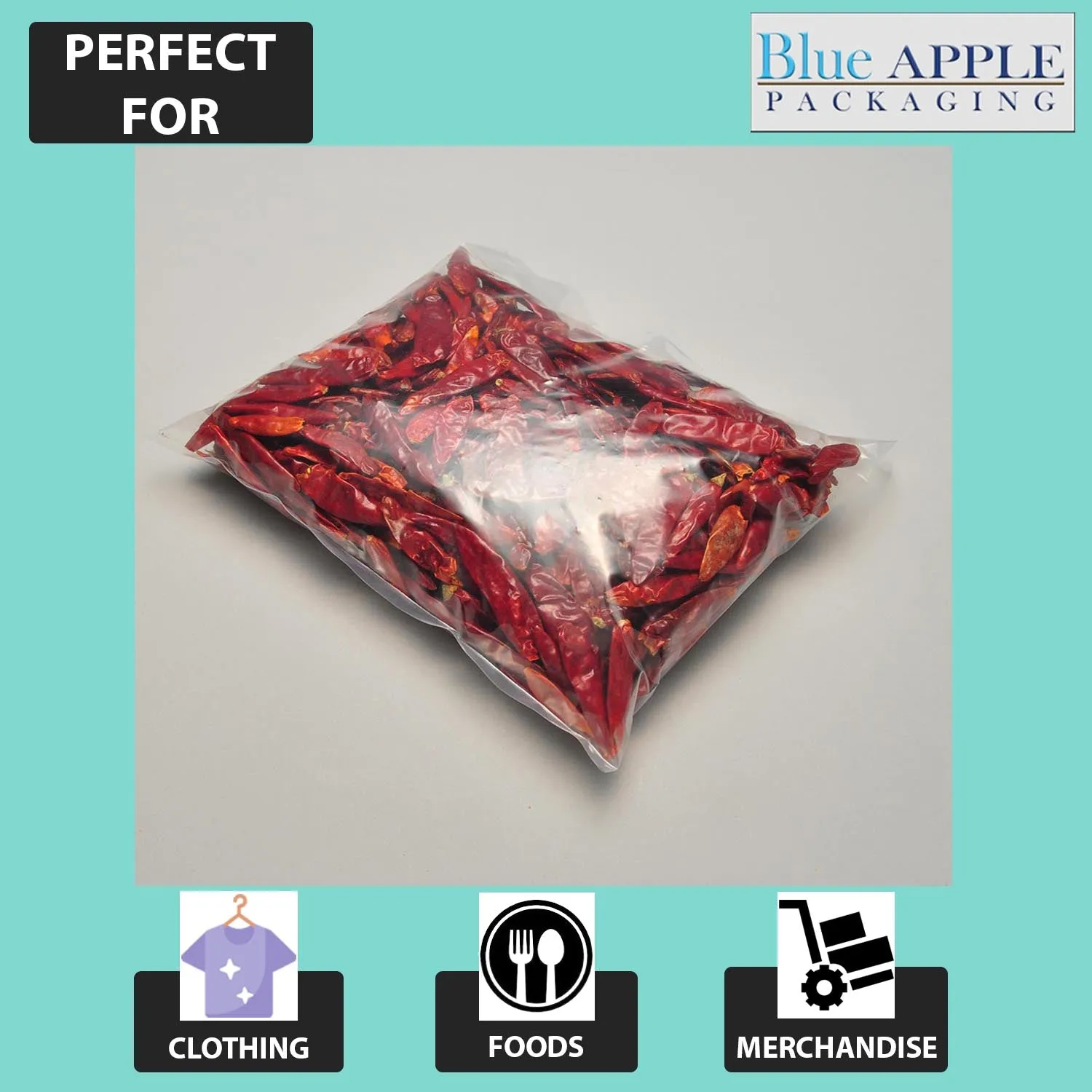 20X30 inches Clear Flat Poly Bags 4Mil Open Top (LDPE)