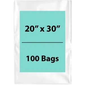 20X30 inches Clear Flat Poly Bags 4Mil Open Top (LDPE)