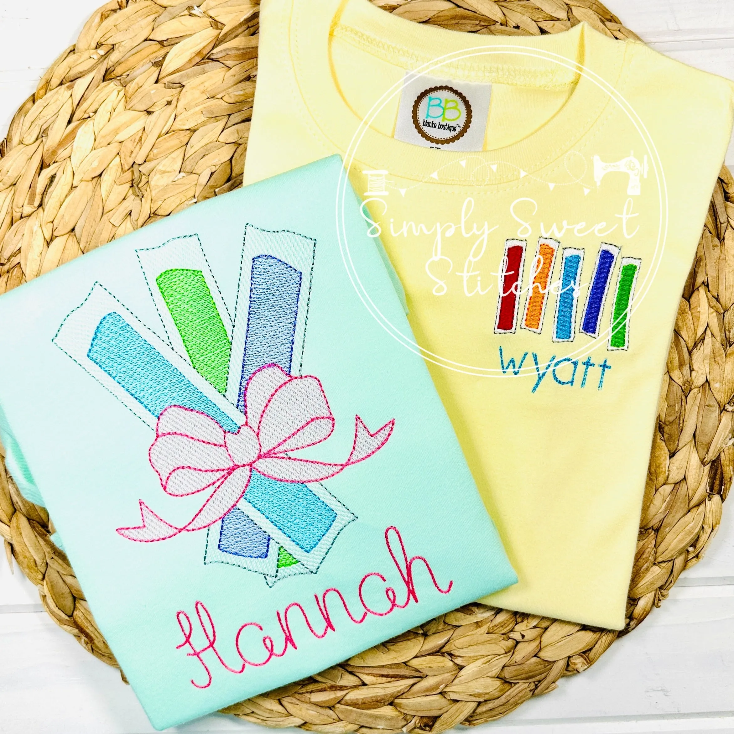 2528 - ICE POPS WITH BOW SKETCH - APPLIQUE CHILD SHIRT