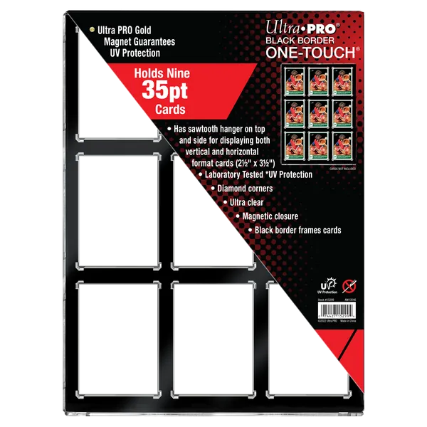 35PT 9-Card Black Border UV ONE-TOUCH Magnetic Holder