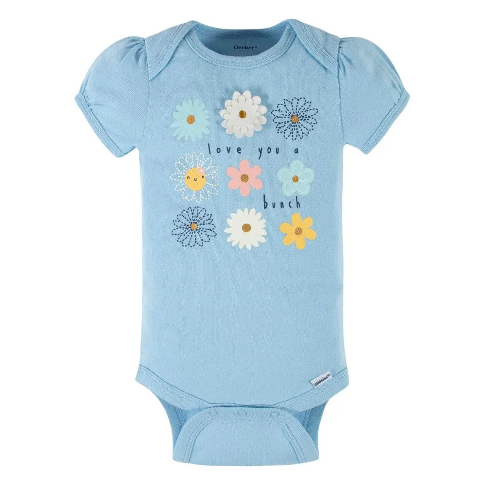 5-Pack Baby Girls Daisies Short Sleeve Onesies® Bodysuits
