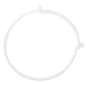 60mm  Silver Plated Diameter Adjustable Charm Bracelet Bangle,Expandable Bracelet Wire,Thickness 2mm Copper Ring,5pcs/lot