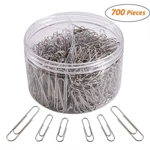 700 Paper Clips,Medium and Jumbo Size,Paperclips for Office School and Personal Use(28 mm,33mm,50 mm) (Silver)