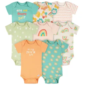 8-Pack Baby Girls Good Days Short Sleeve Onesies® Bodysuits