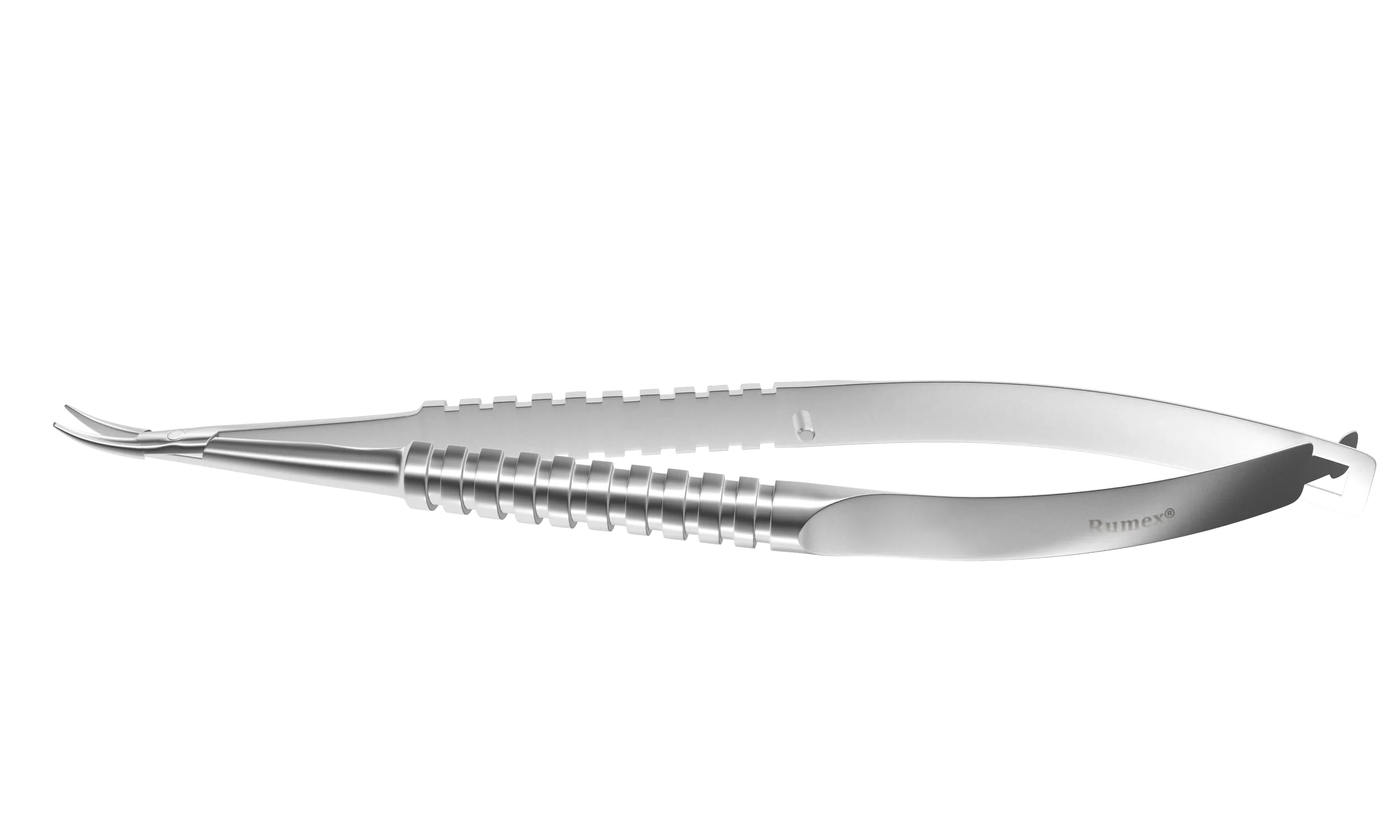999R 8-071S Barraquer Needle Holder, 12.00 mm Fine Jaws, Curved, without Lock, Long Size, Length 125 mm, Stainless Steel