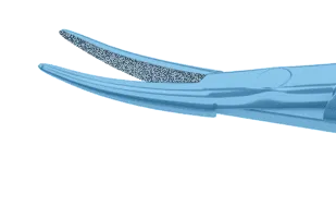 999R 8-096T Castroviejo Needle Holder, Delicate Jaws, Gripping Surface 8.00 mm, Curved, without Lock, Length 135 mm, Titanium