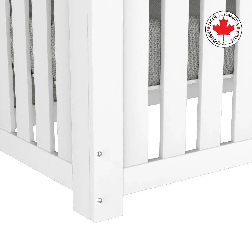 Adaline convertible crib, light gray and white