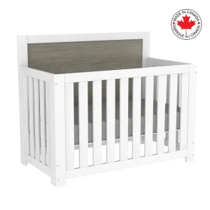 Adaline convertible crib, light gray and white