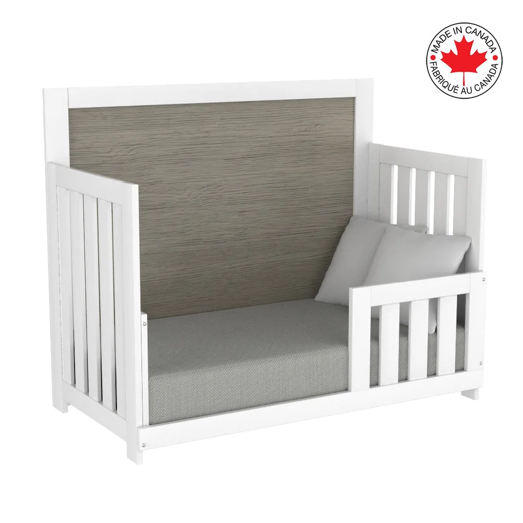 Adaline convertible crib, light gray and white
