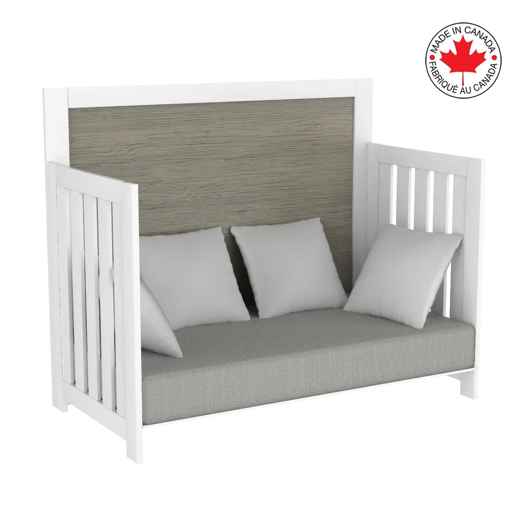 Adaline convertible crib, light gray and white