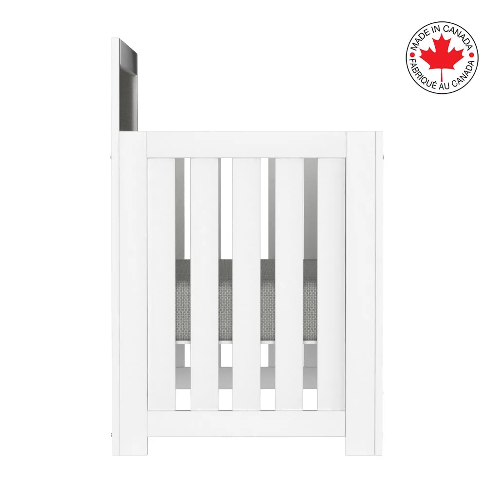 Adaline convertible crib, light gray and white