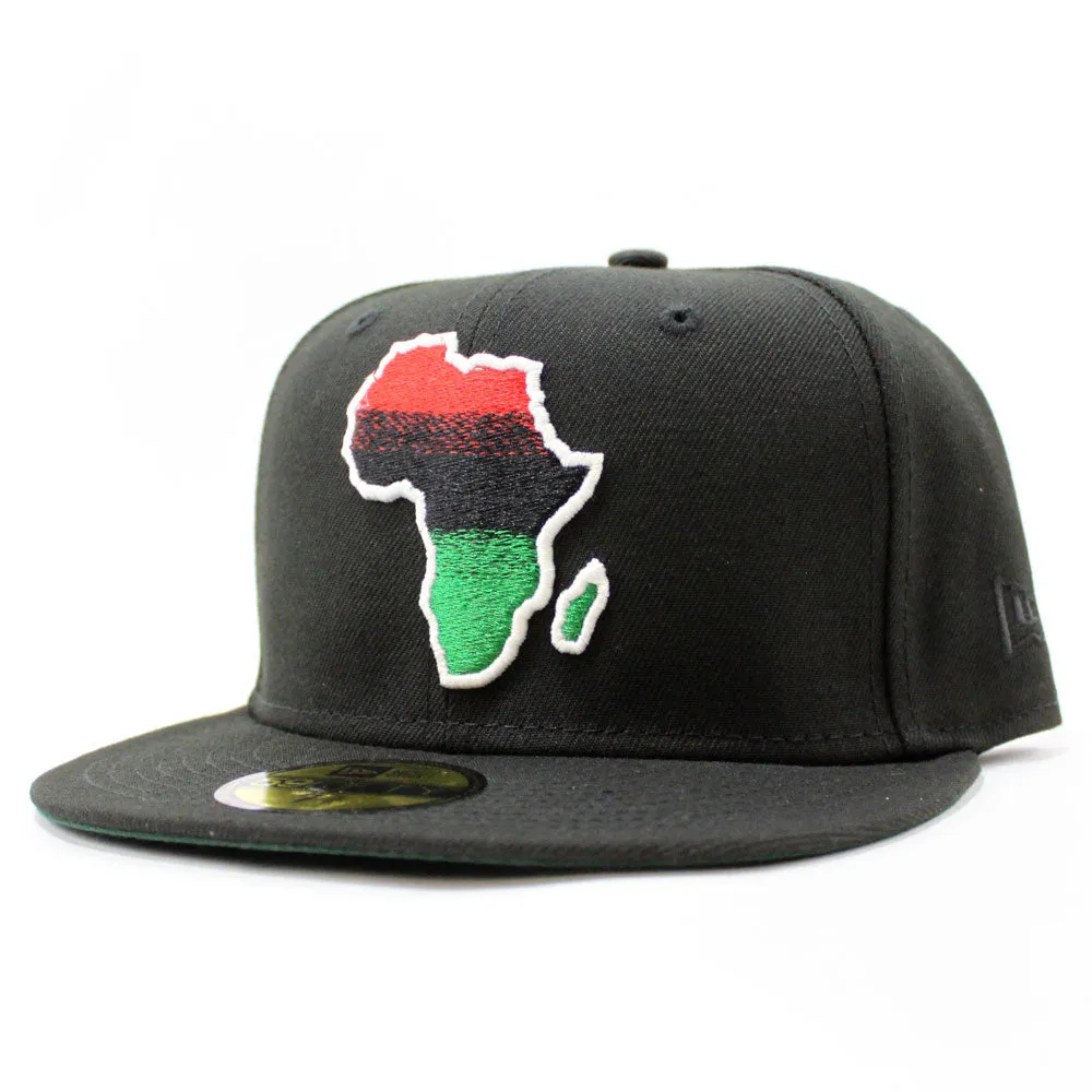 Africa New Era 59Fifty Fitted Hat (Glow in the Dark Black Green Red Green Under Brim)