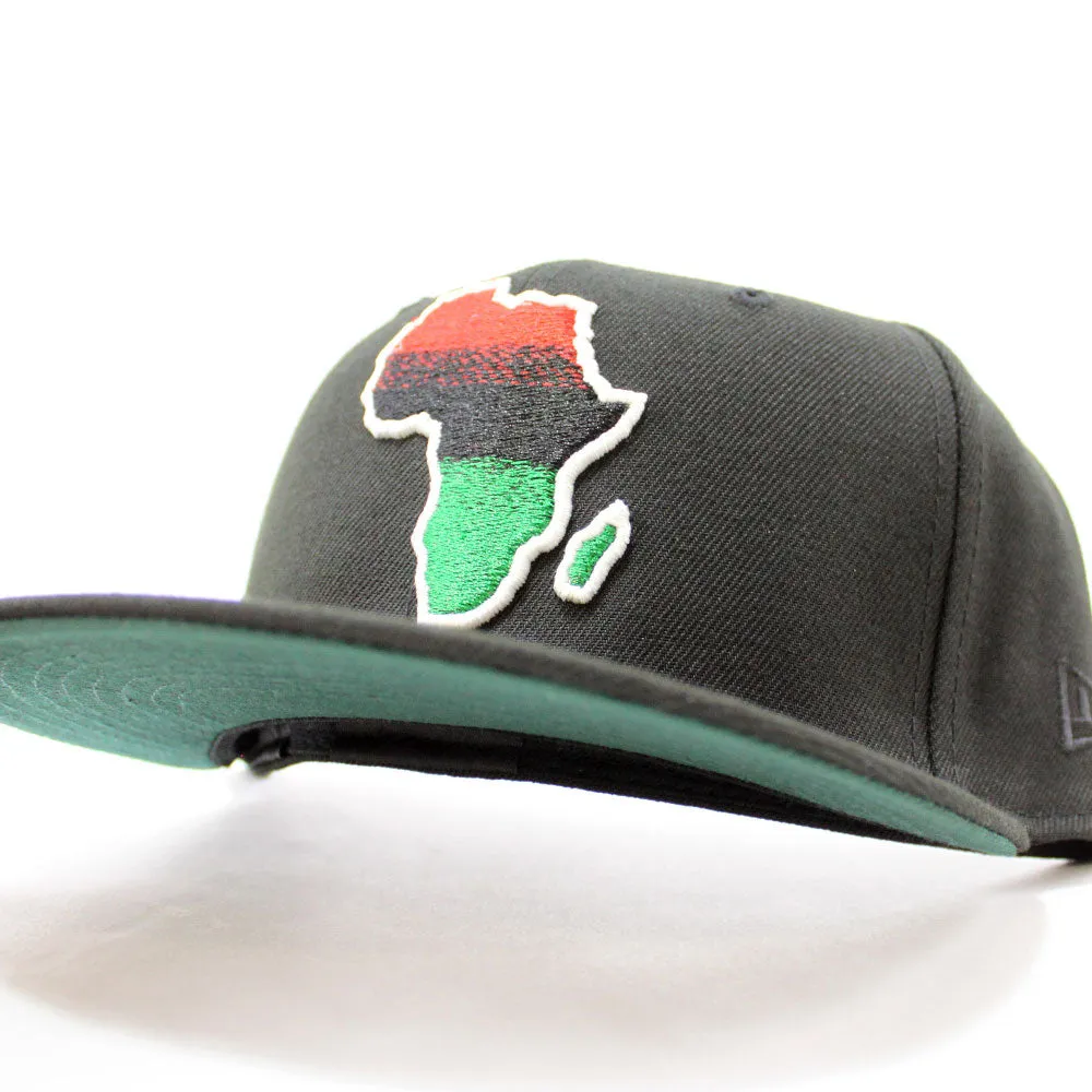 Africa New Era 59Fifty Fitted Hat (Glow in the Dark Black Green Red Green Under Brim)
