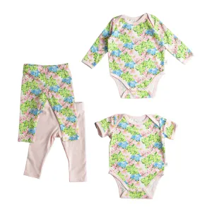 Amagansett Bouquet Long Sleeve & Short Sleeve Bodysuits   Leggings Bundle