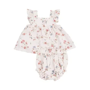 Angel Dear Climbing Roses Pinafore and High Waisted Diaper Cover