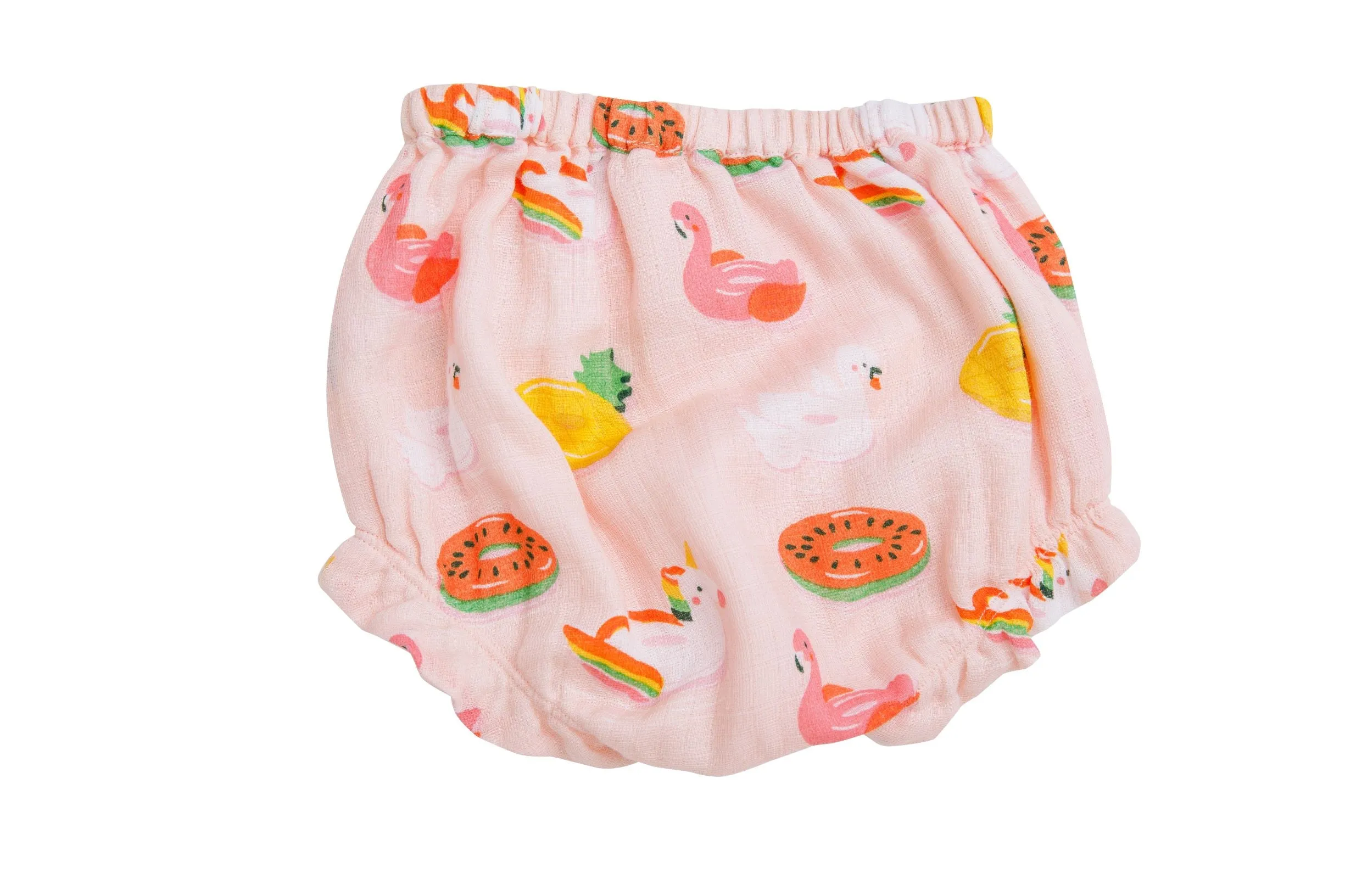 Angel Dear Pink Pool Floaties Muslin Ruffle Top & Bloomer Set