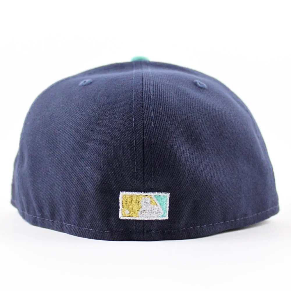 Arizona Diamondbacks 2001 World Series New Era 59Fifty Fitted Hat (GITD Navy Mint Khaki Under Brim)