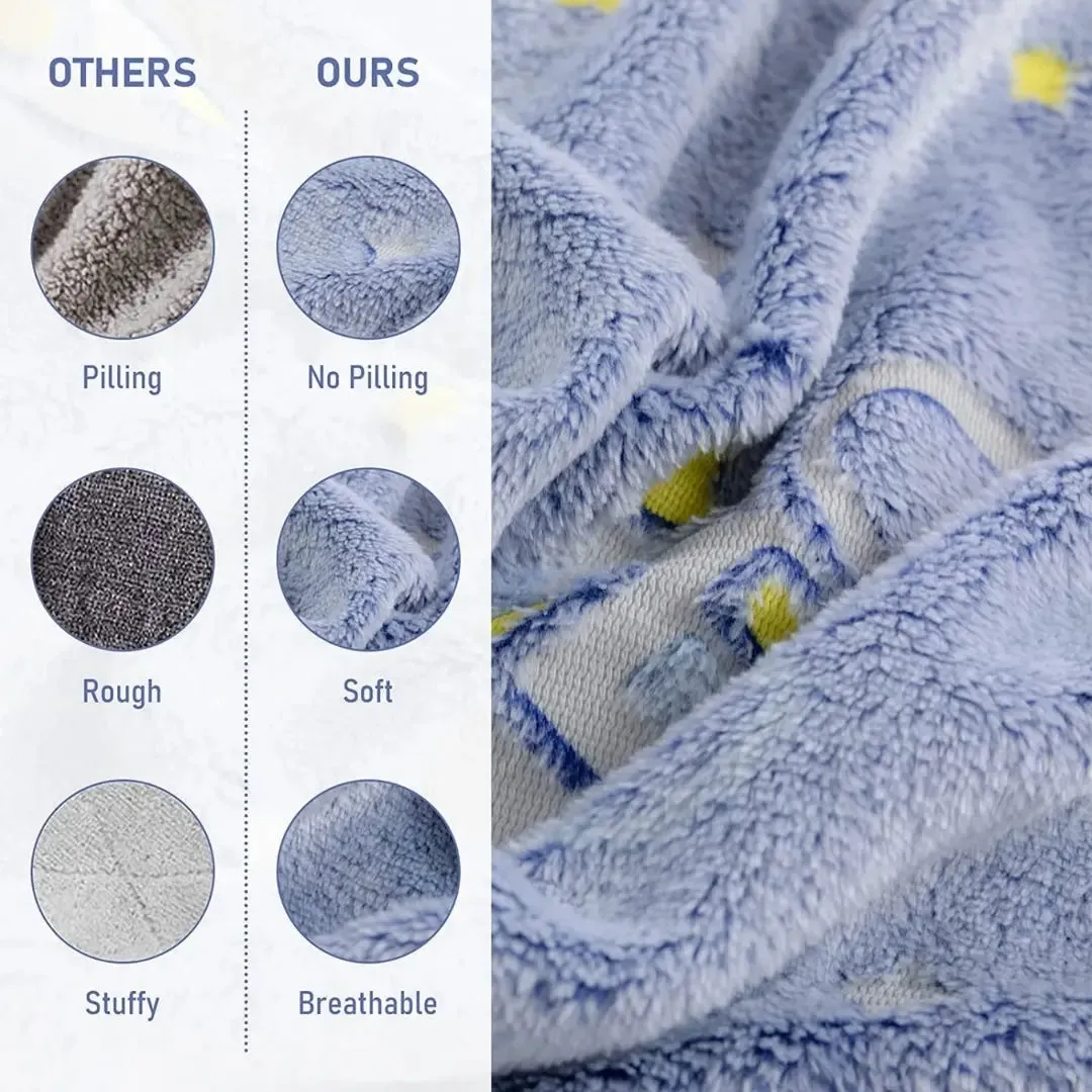 Astronaut Glow Blanket, 0-15 years| Glow In The Dark Blanket For Kids | Ultra-soft & Lightweight