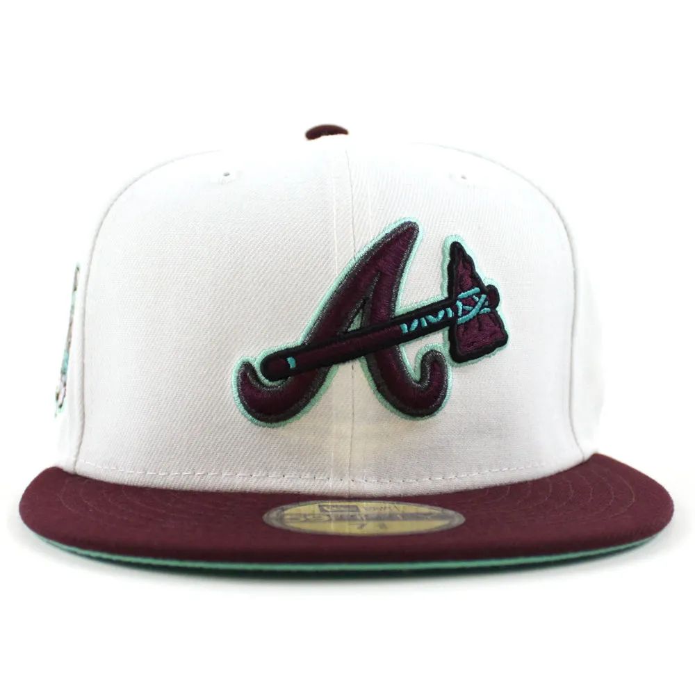 Atlanta Braves 2017 Inaugural Season New Era 59Fifty Fitted Hat (White Maroon Mint Under Brim)
