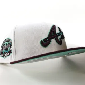 Atlanta Braves 2017 Inaugural Season New Era 59Fifty Fitted Hat (White Maroon Mint Under Brim)
