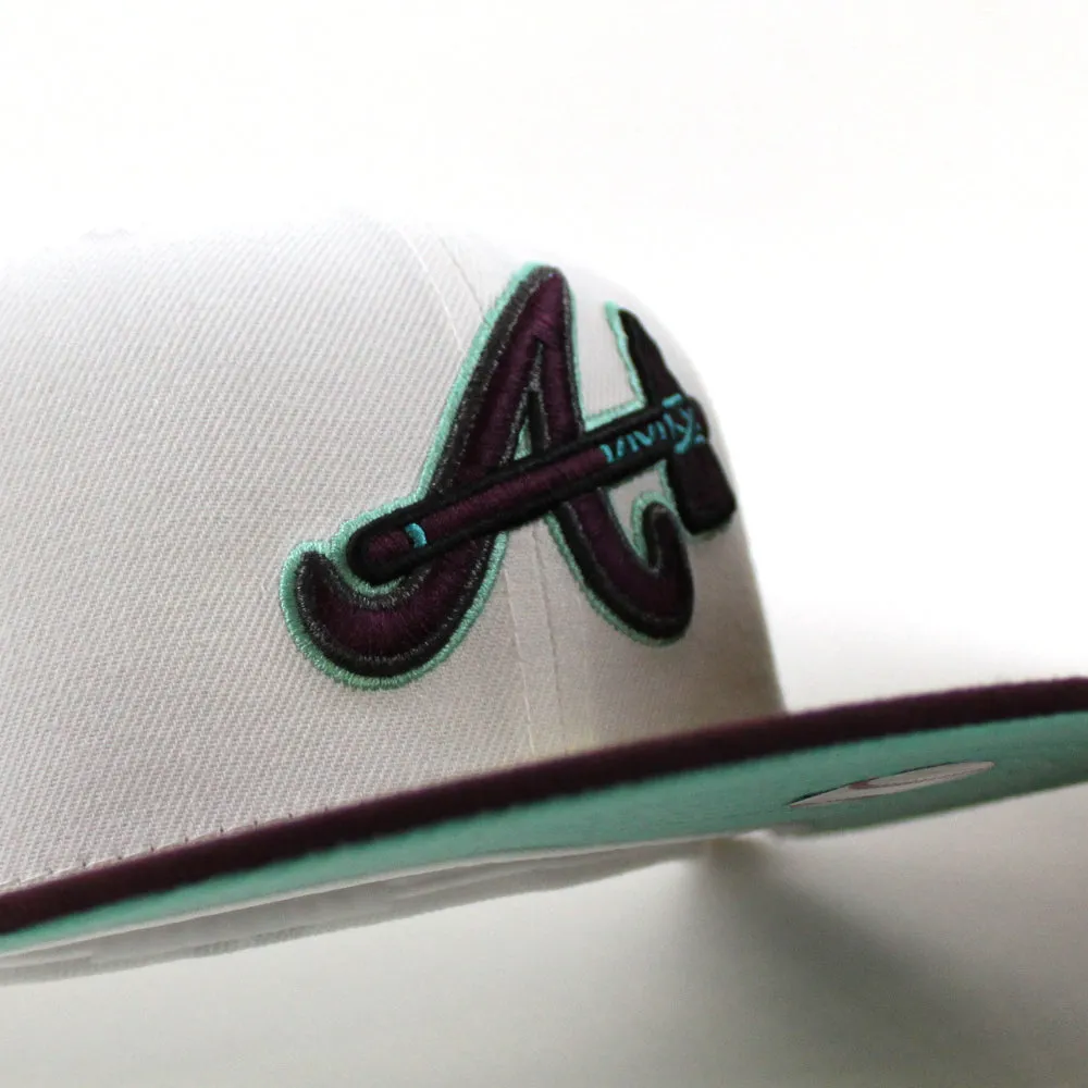 Atlanta Braves 2017 Inaugural Season New Era 59Fifty Fitted Hat (White Maroon Mint Under Brim)