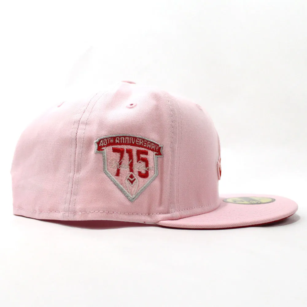 Atlanta Braves 40th Anniversary New Era 59Fifty Fitted Hat (Glow in the Dark Pink Red Under Brim)