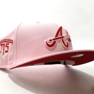 Atlanta Braves 40th Anniversary New Era 59Fifty Fitted Hat (Glow in the Dark Pink Red Under Brim)