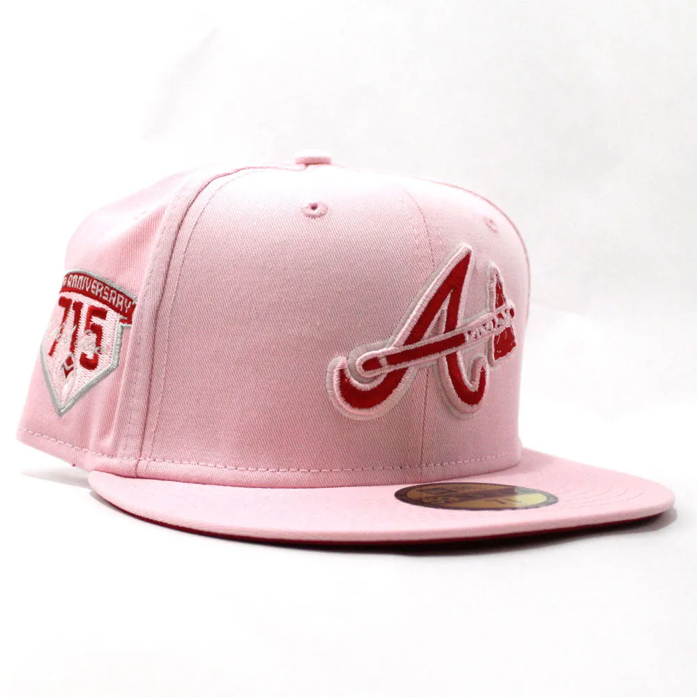 Atlanta Braves 40th Anniversary New Era 59Fifty Fitted Hat (Glow in the Dark Pink Red Under Brim)