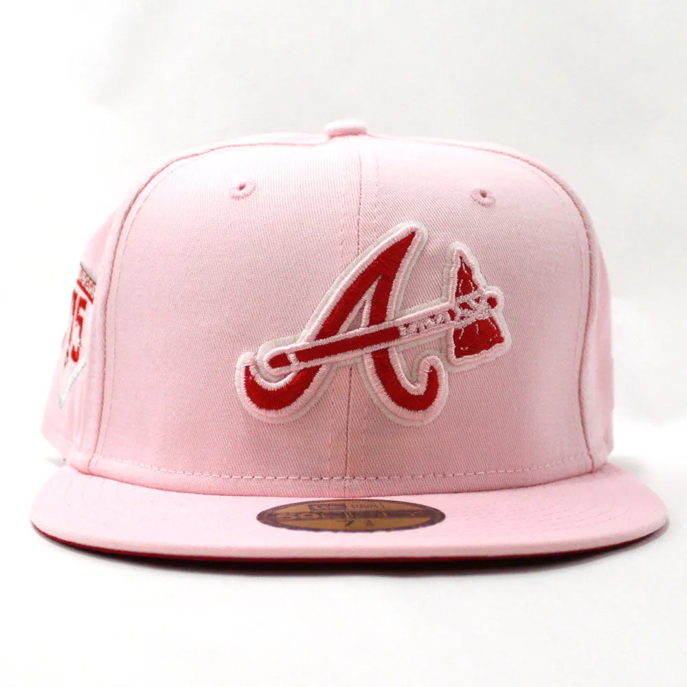 Atlanta Braves 40th Anniversary New Era 59Fifty Fitted Hat (Glow in the Dark Pink Red Under Brim)