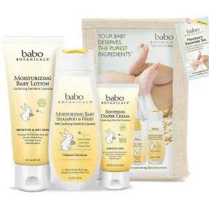 Babo Botanicals, Newborn Essentials, Oatmilk & Calendula, 3 Piece Gift Set