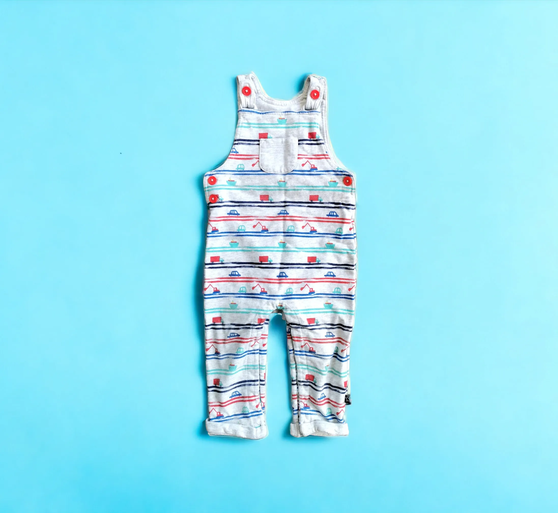 BABY BOY SIZE 18/24 MONTHS - TU, Designer Fashion, Soft Cotton Overalls VGUC B56