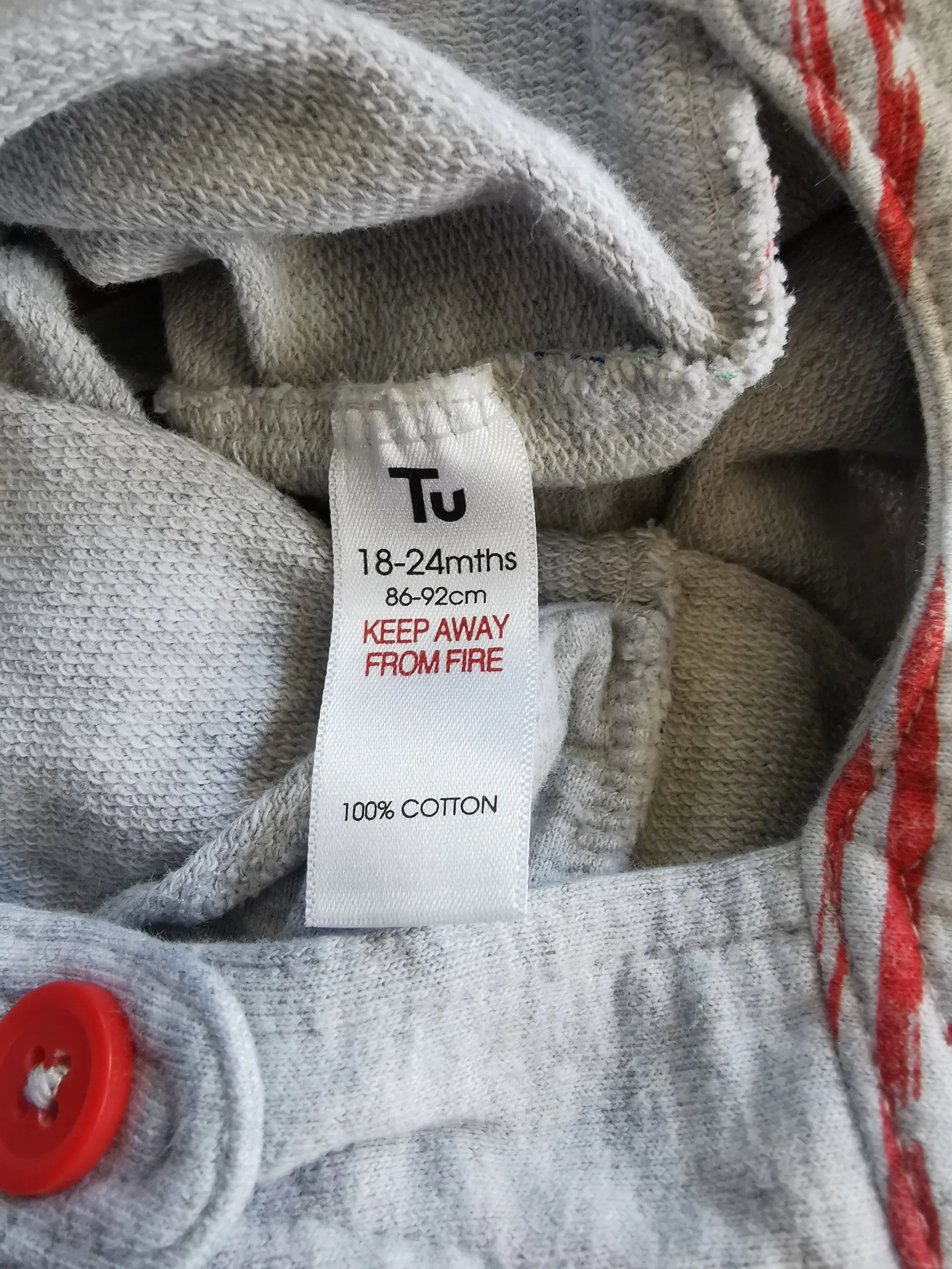 BABY BOY SIZE 18/24 MONTHS - TU, Designer Fashion, Soft Cotton Overalls VGUC B56