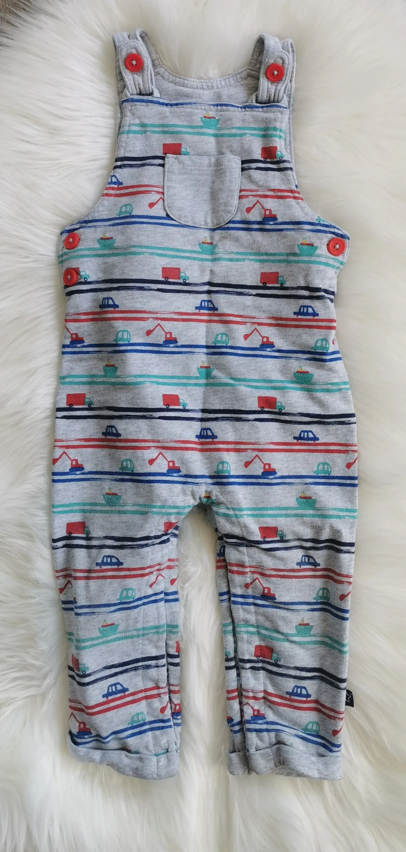BABY BOY SIZE 18/24 MONTHS - TU, Designer Fashion, Soft Cotton Overalls VGUC B56