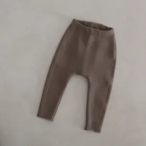 Baby Fleecy Stitch Leggings, Cocoa