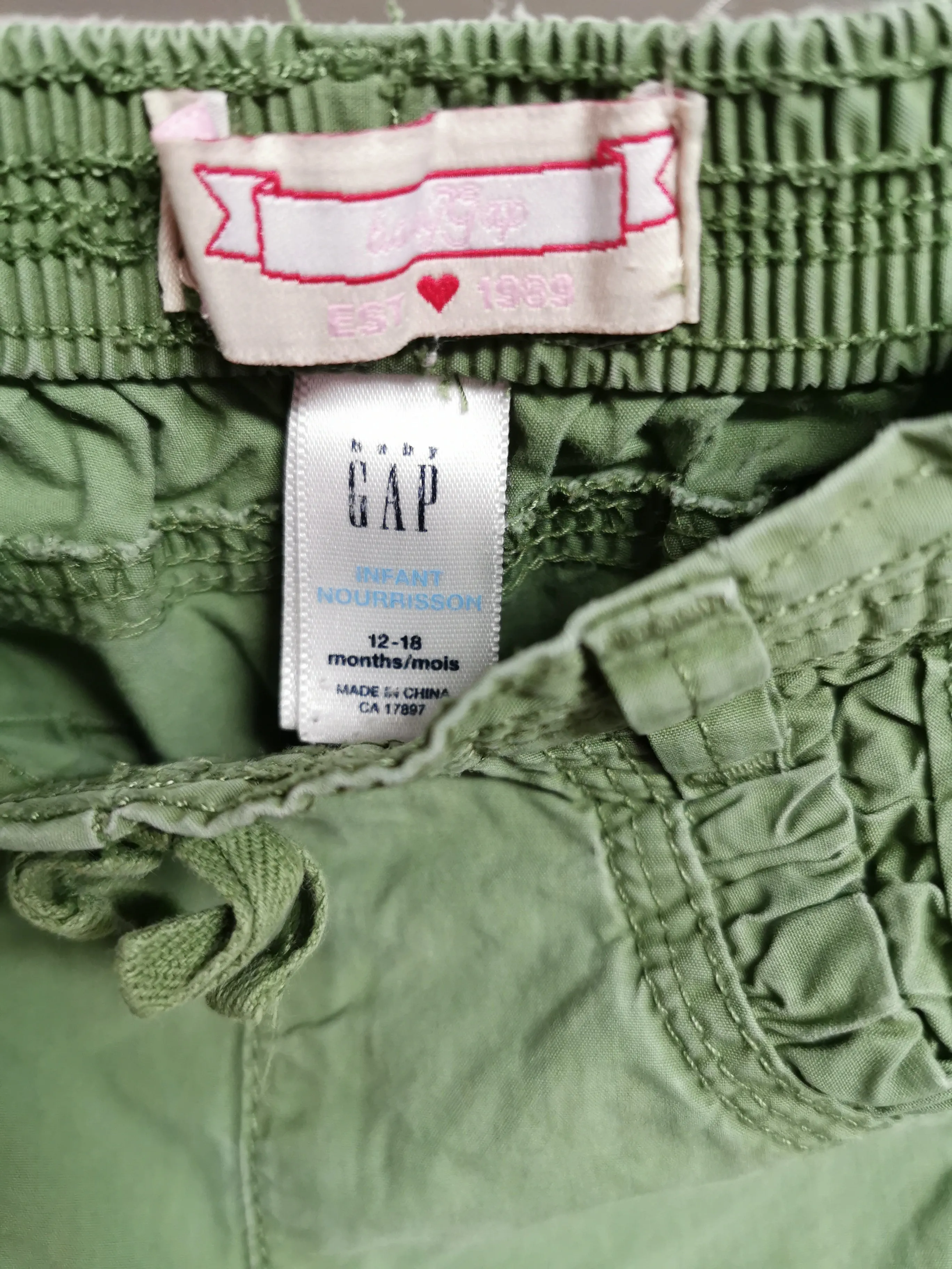 BABY GIRL SIZE 12/18 MONTHS - Baby GAP, Embroidered Adjustable Pants EUC B35