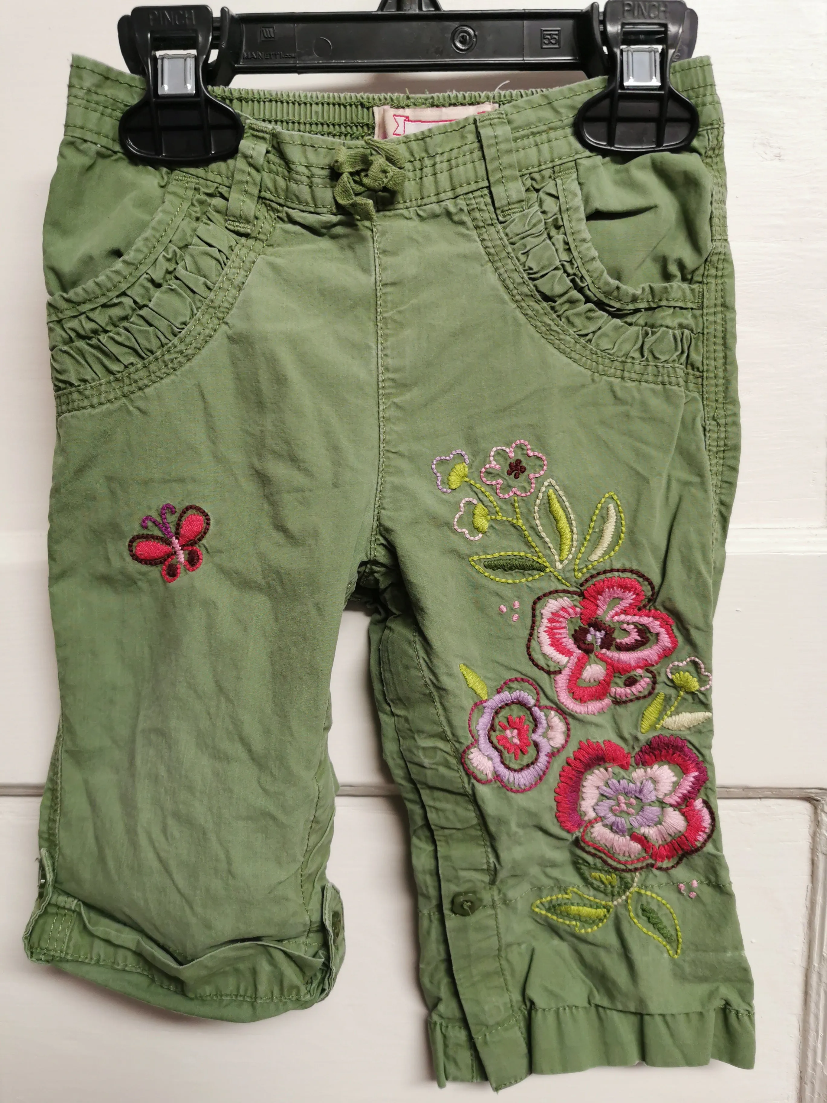 BABY GIRL SIZE 12/18 MONTHS - Baby GAP, Embroidered Adjustable Pants EUC B35