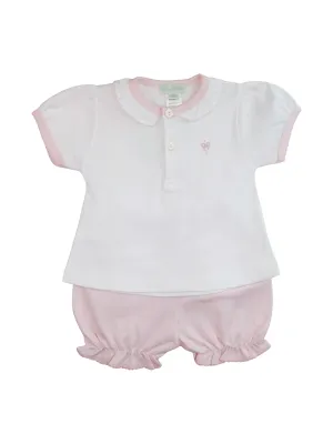 Baby Girl's White Bows Diaper  Set