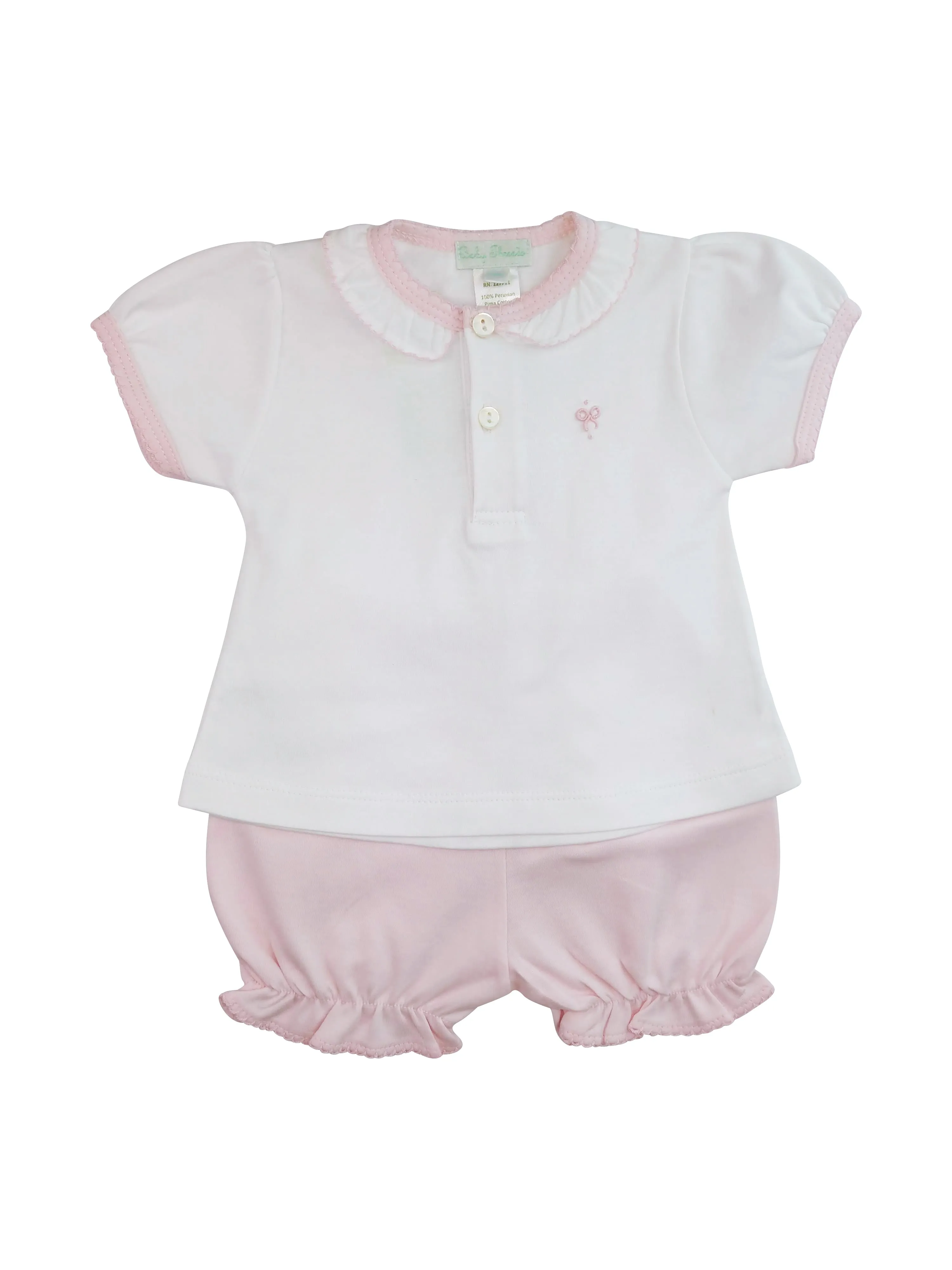 Baby Girl's White Bows Diaper  Set