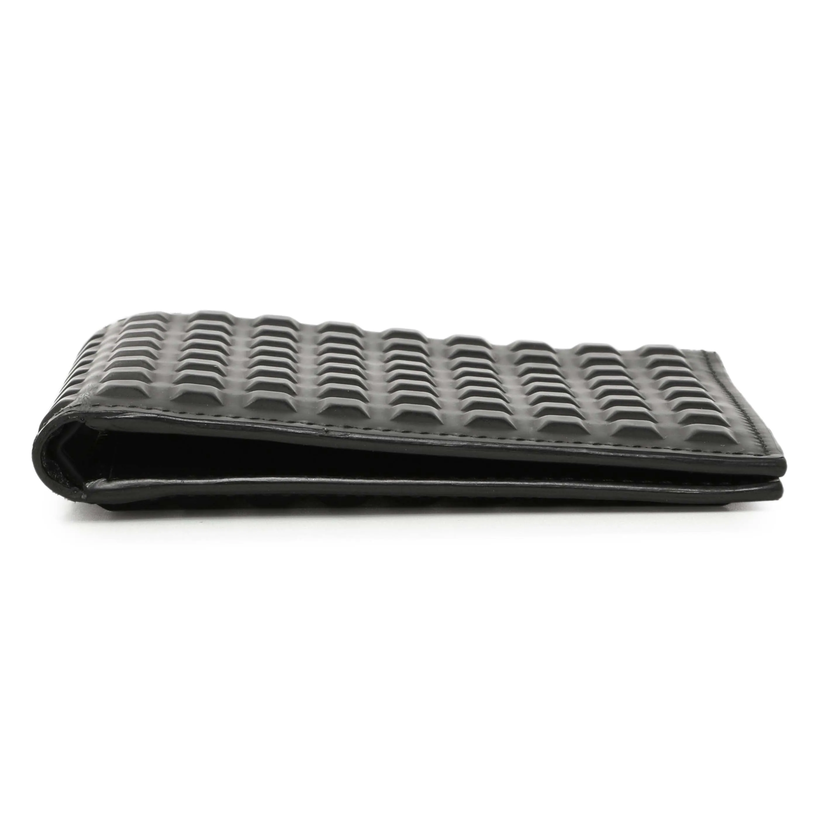 Balenciaga Black Grid Embossed Calfskin Bifold Wallet